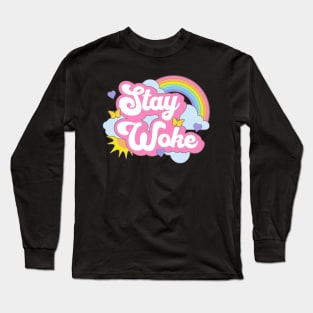 Stay Woke Cute Gay Rainbow Kawaii Anti Desantis Long Sleeve T-Shirt